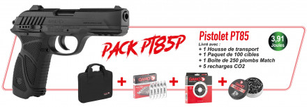 GAMO Cerise 2024 Pack - GAMO PT80 black pellet gun + case + pellets + CO2 capsules
