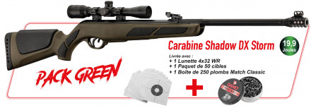 GAMO 2021 Cherry Pack - 19.9 J. Green Pack - Shadow DX Green Storm Rifle