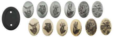 CAL10-25 Calotte Ivoire ou argent motifs animaux Photo CAL10-25 Calotte Ivoire ou argent motifs animaux