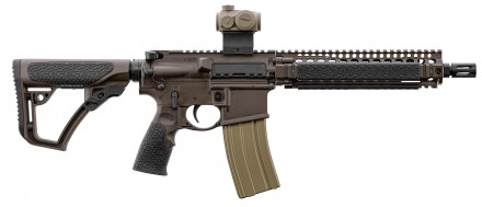 Photo DDM4102-PEW01-1 Rifle type AR15 DANIEL DEFENSE MK18 short barrel 10.3'' cal. 5.56 Mil Spec Brown