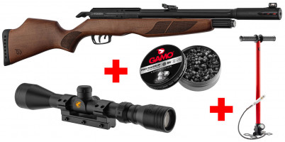 Pack Gamo Riser Punisher Cal. 5,5 mm 40 J + Lunette 3-9 x 40 WR + Pompe Flex PCP Arrow + Plombs Pro ...