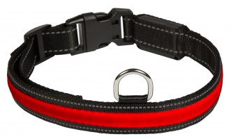 Red rechargeable USB light collar