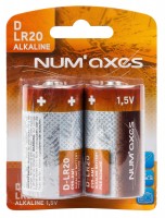 NUM'AXES - Blister 2 piles D LR20 alcalines 1,5 V
