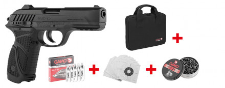 Pack Cible Gamo Pistolet PT85 + housse de transport + 100 cibles + 250 plombs Match + 5 cartouches ...
