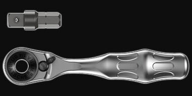 Mini cliquet avec adaptateur  douille 1/4_ (unité)