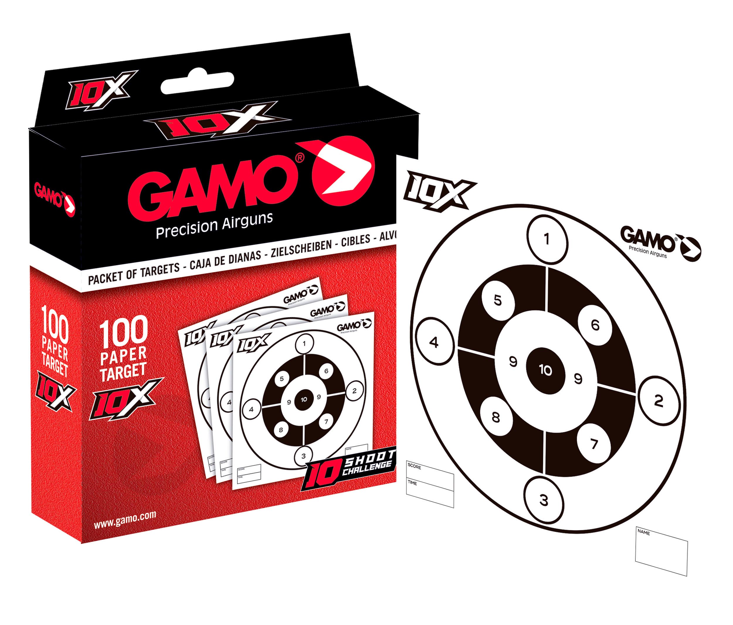 G5105 Paquet de 100 cibles 10X cartonnées 14 X 14 - GAMO - G5105